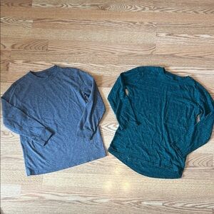 Boys Long Sleeve Tees - Gray and Green Sz 6 / 7
